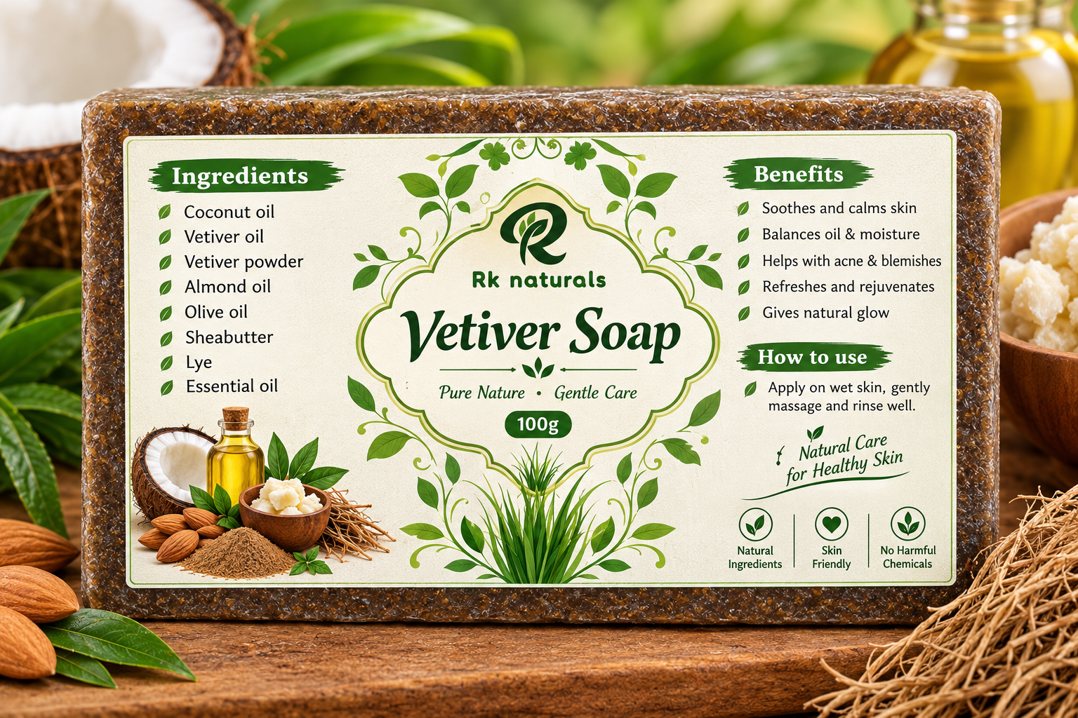 Vetiver soap(100 gm)